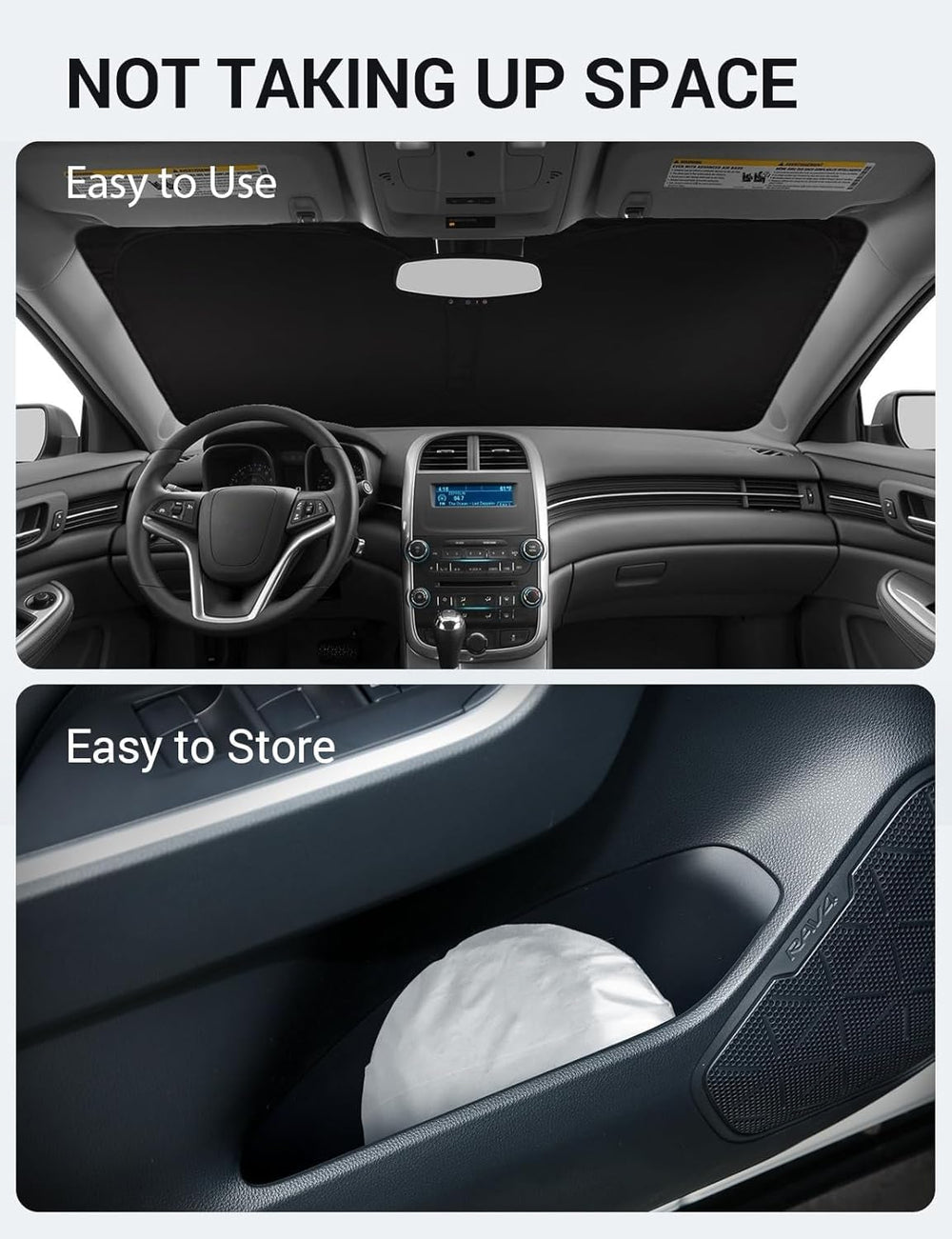 Proadsy 2025 Upgrade Windshield Sun Shade Custom Fit Chevrolet Malibu 2013-2015 4-Layer Foldable Front Sunshade Protector Sun Visor Blocks UV Rays Keep Car Cooler