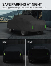 2010-2021 Chevrolet Colorado car cover with reflective strips for safe parking at night, front and back