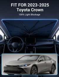 2023-2025 Toyota Crown custom-fit umbrella sunshade - open against windshield