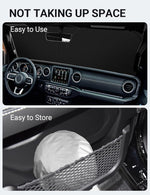 Proadsy 2025 Upgrade Windshield Sun Shade Custom Fit Jeep Wrangler JL JLU & Gladiator JT 2018-2024 2025 4-Layer Foldable Front Sunshade Protector Sun Visor Blocks UV Rays Keep Car Cooler Accessories