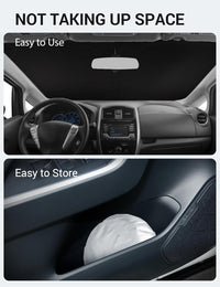 2012-2018 Nissan Versa windshield sunshade detail view 9, custom fit front window sun shade