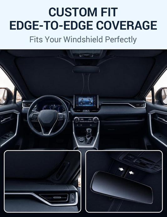 Custom fit 2023-2026 Mercedes-Benz GLC windshield sunshade edge-to-edge coverage, fits your windshield perfectly