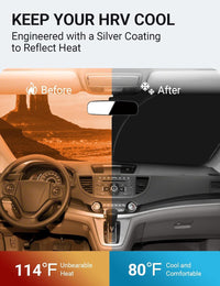 Custom American designed 2016-2022 Honda HR-V windshield sunshade, will not sag or collapse