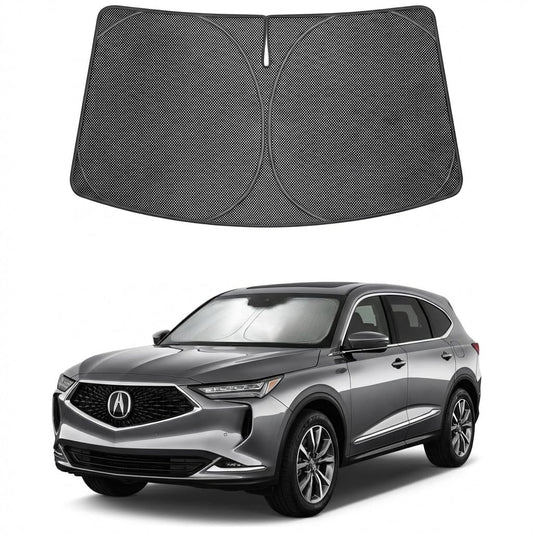 Proadsy Windshield Sun Shade Custom Fit MDX 2022-2026 Ice Crystal Black Front Window Sunshade UV and Heat Blocker Foldable Visor Keeps Car Cooler for Summer Parking and Daily Use