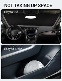 2014-2019 Cadillac CTS windshield sunshade detail view 9, custom fit front window sun shade