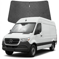 Proadsy Windshield Sun Shade Custom Fit Benz Sprinter 2007-2026 Ice Crystal Black Front Window Sunshade UV and Heat Blocker Foldable Visor Keeps Car Cooler for Summer Parking and Daily Use