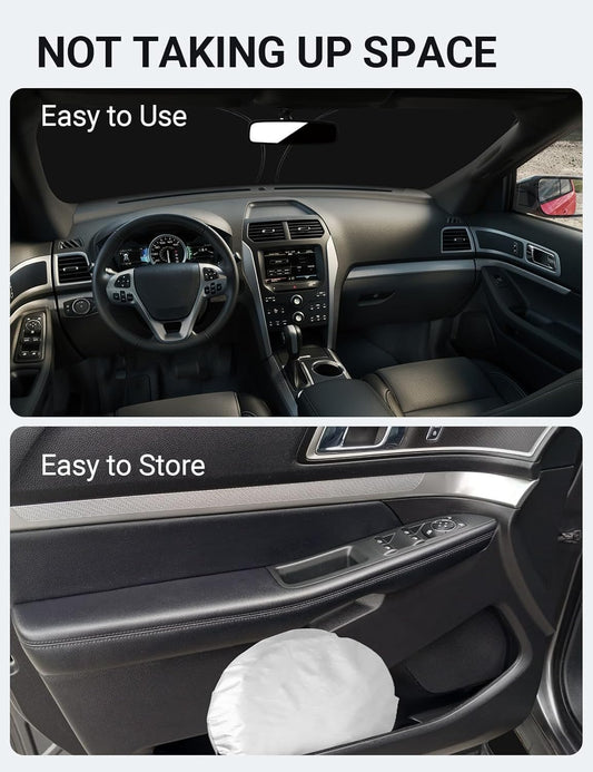 Proadsy 2026 Upgrade Front Windshield Sun Shade Foldable Sunshade Protector Custom Sun Visor Fit 2016-2019 Ford Explorer SUV ST XLT Limited Platinum Accessories