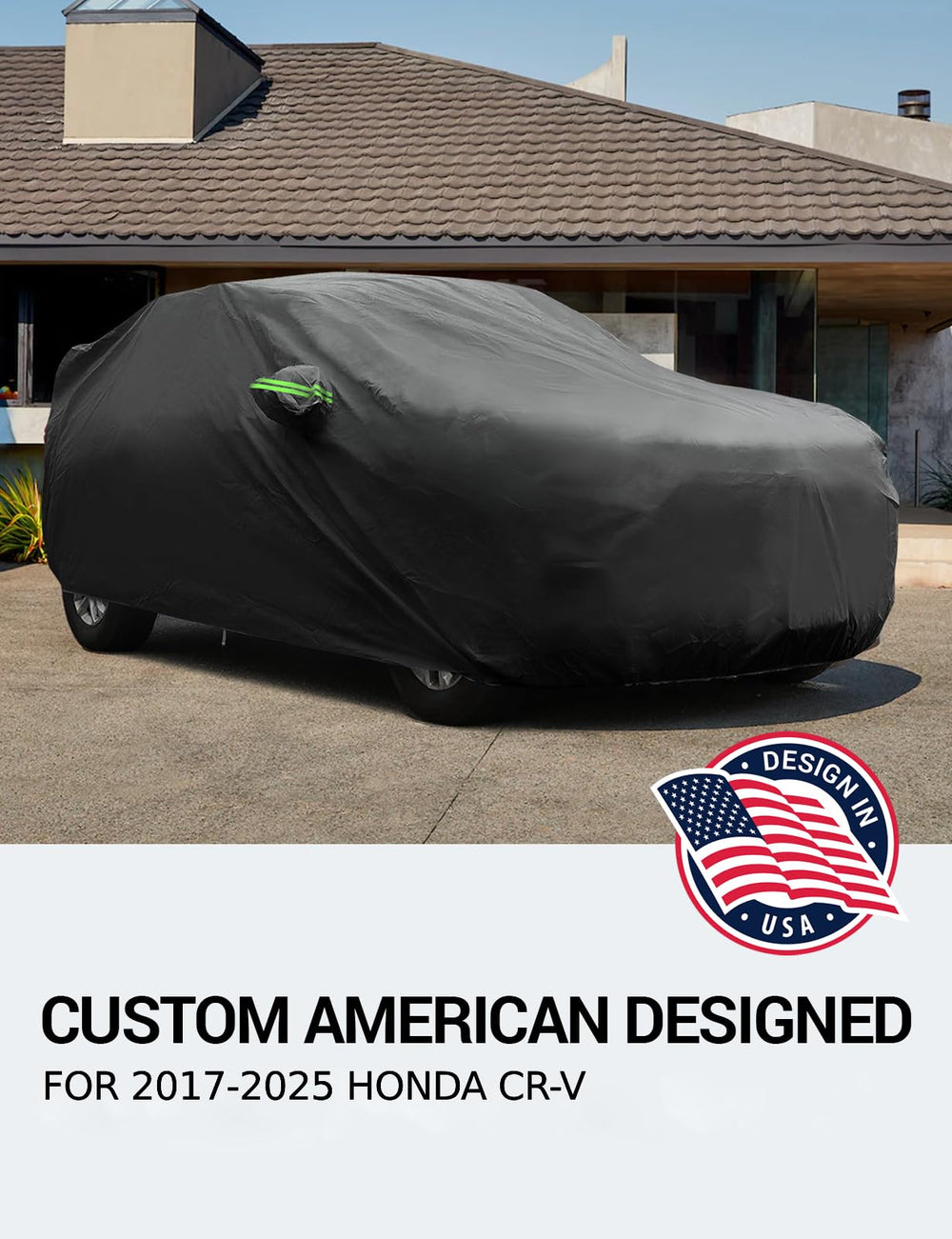 Proadsy 2025 Upgrade Car Cover for Honda CRV 2017-2023 2024 2025, Waterproof All Weather for Automobiles, Windproof Snowproof Rain Hail Sun UV Protection Full Outdoor Indoor Exterior Car Covers, Black