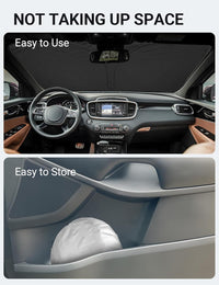 2015-2020 Kia Sorento windshield sunshade detail view 8, custom fit front window sun shade