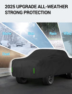 Proadsy 2025 Upgrade Car Cover for Toyota Tacoma 2016-2023 2024 2025,Waterproof All Weather, Windproof Snowproof Rain Hail Sun UV Protection Full Outdoor Indoor Exterior Car Covers, Black