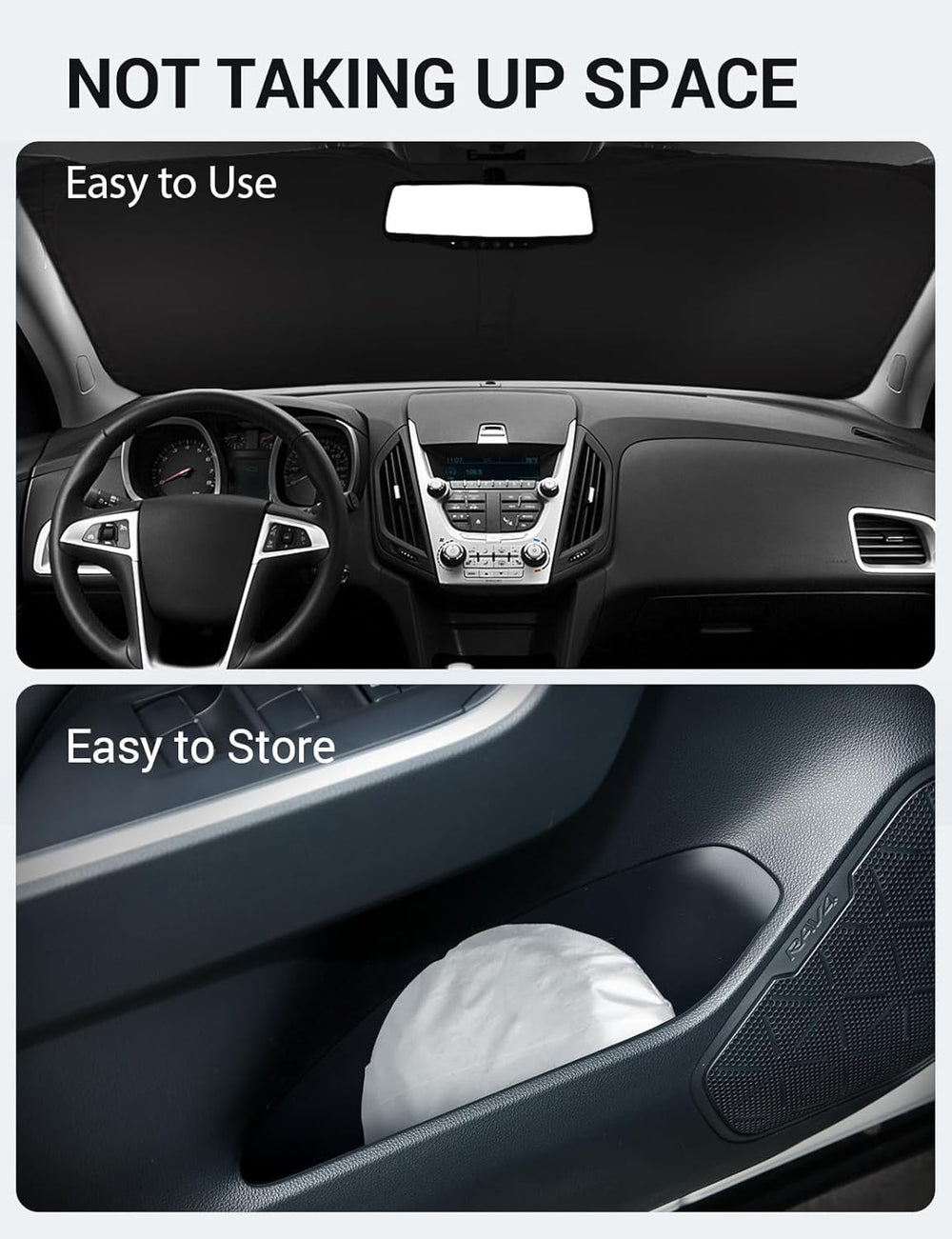 Proadsy 2025 Upgrade Windshield Sun Shade Custom Fit 2010-2017 Chevrolet Equinox Foldable Front Sunshade Protector Sun Visor Blocks UV Rays Keep Car Cooler