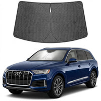 Proadsy Windshield Sun Shade Custom Fit Audi Q7 2016-2026 Ice Crystal Black Front Window Sunshade UV and Heat Blocker Foldable Visor Keeps Car Cooler for Summer Parking and Daily Use