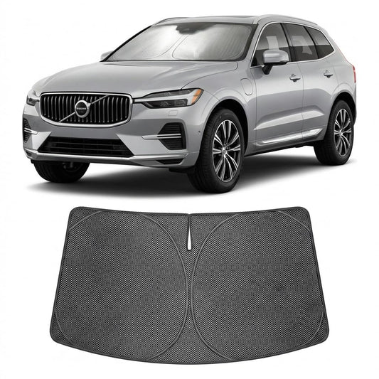 Proadsy Windshield Sun Shade Custom Fit XC60 2018-2026 Ice Crystal Black Front Window Sunshade UV and Heat Blocker Foldable Visor Keeps Car Cooler for Summer Parking and Daily Use