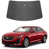 Proadsy Windshield Sun Shade Custom Fit Cadillac CT4 2020-2026 Ice Crystal Black Front Window Sunshade UV and Heat Blocker Foldable Visor Keeps Car Cooler for Summer Parking and Daily Use