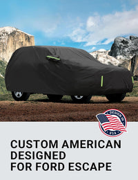 Custom fit Ford Escape car cover on car, American designed full exterior protection