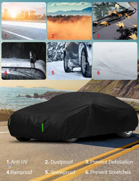 Proadsy 2026 Upgrade Car Cover for Nissan 350Z 2003-2009,Waterproof All Weather for Automobiles, Windproof Snowproof Rain Hail Sun UV Protection Full Outdoor Indoor Exterior Car Covers, Black