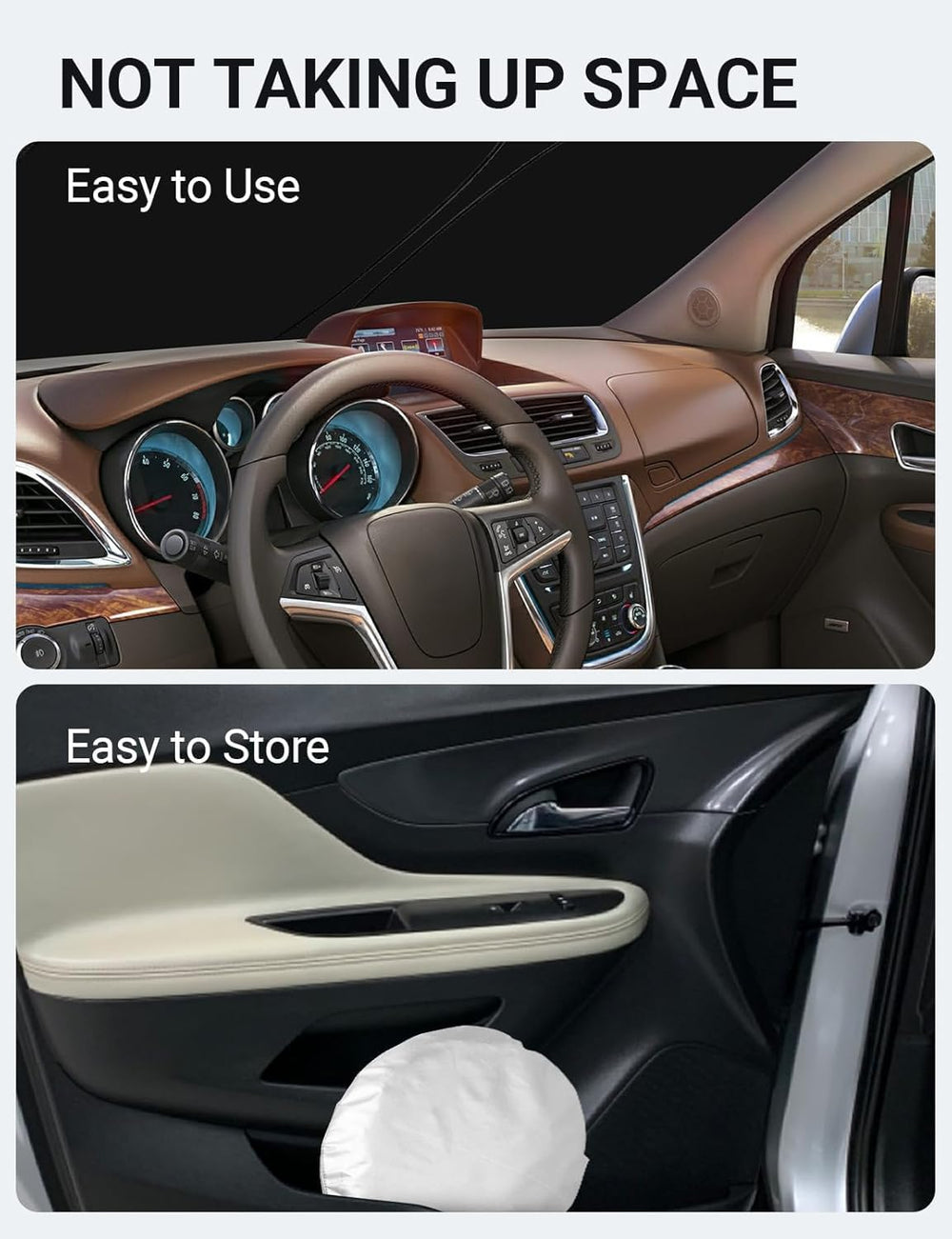 Proadsy 2025 Upgrade Windshield Sun Shade Custom Fit Buick Encore 2013-2019 4-Layer Foldable Front Sunshade Protector Sun Visor Blocks UV Rays Keep Car Cooler