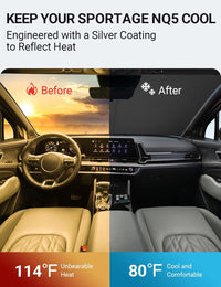 Proadsy Windshield Sun Shade for Kia Sportage NQ5 2023 2024 2025 2026 4-Layer Foldable Front Sunshade Protector Sun Visor Blocks UV Rays Keep Car Cooler Accessories