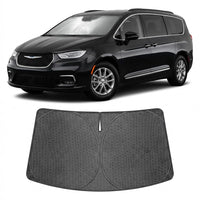 Proadsy Windshield Sun Shade Custom Fit Chrysler Pacifica Minivan 2017-2026 Ice Crystal Black Front Window Sunshade UV and Heat Blocker Foldable Visor Keeps Car Cooler for Summer Parking and Daily Use