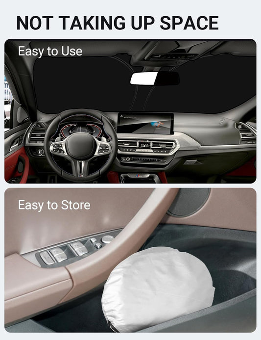 Proadsy 2026 Upgrade Front Windshield Sun Shade Foldable Sunshade Protector Custom Fit 2018-2025 BMW X3 Accessories