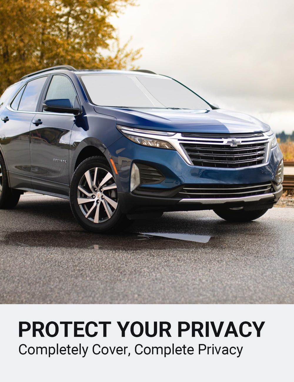 Proadsy 2025 Upgrade Windshield Sun Shade Custom Fit Chevrolet Equinox 2018-2025 4-Layer Foldable Front Sunshade Protector Sun Visor Blocks UV Rays Keep Car Cooler Accessories