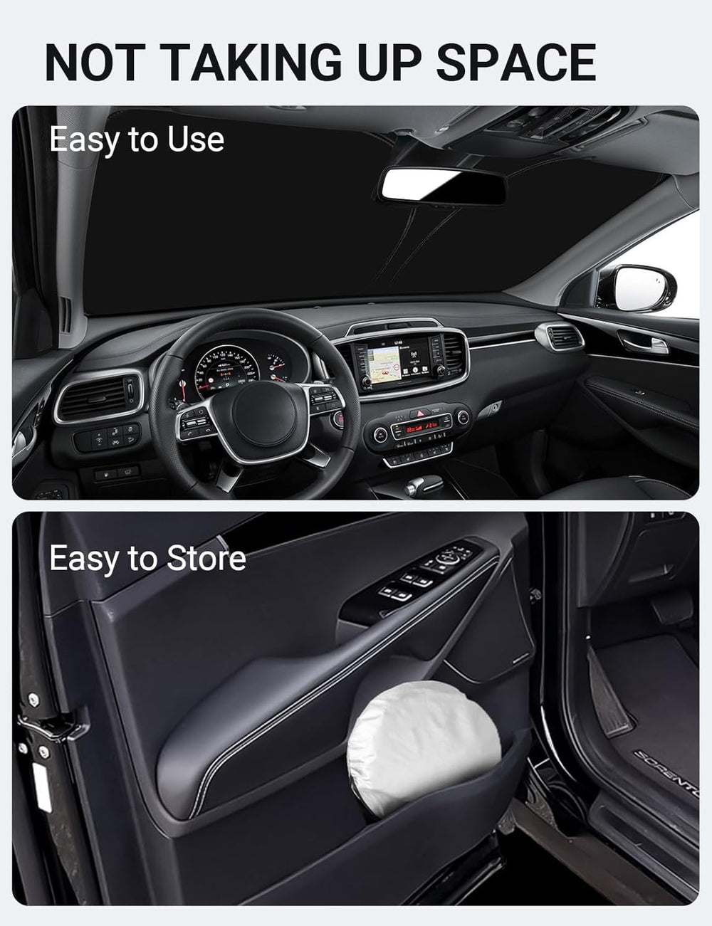 Proadsy Front Windshield Sun Shade Foldable Sunshade Protector Sun Visor Custom Fit 2016-2020 Kia Sorento LX, S, EX, SX, and SX-Prestige SUV Accessories 2026 Upgrade