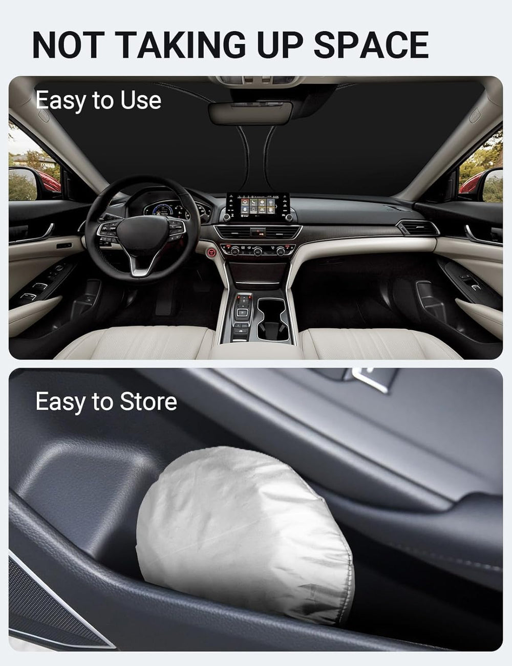 Proadsy 2025 Upgrade Windshield Sun Shade Custom Fit 2018-2025 Honda Accord (Not for 2022 Sport) 4-Layer Foldable Front Sunshade Protector Sun Visor Blocks UV Rays Keep Car Cooler Accessories