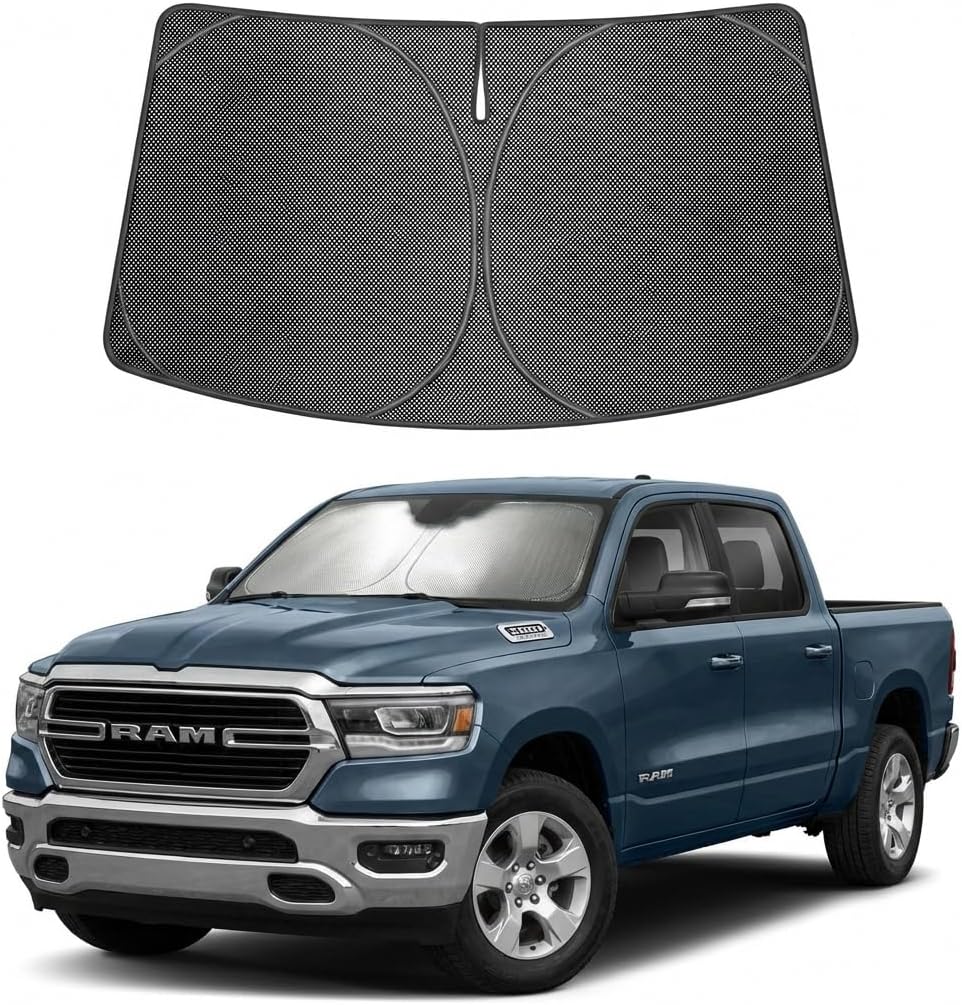 2019-2026 Ram 1500 Ice Crystal Windshield Sunshade - Custom Fit Front Windshield Sun Shade