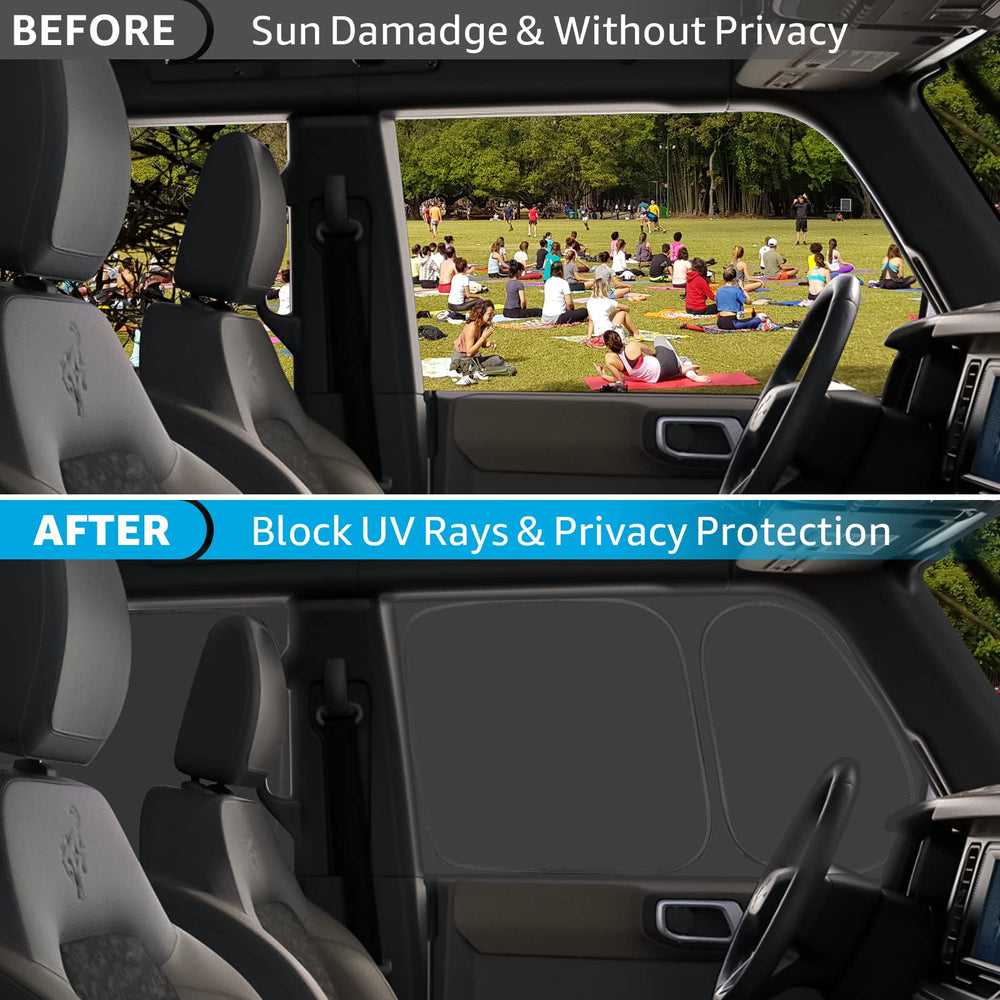 Proadsy Window Shades for Ford Bronco 4Door 2021-2024 2025 Side Windows for Baby/Camping Sun UV Rays and Privacy Protection Set of 4