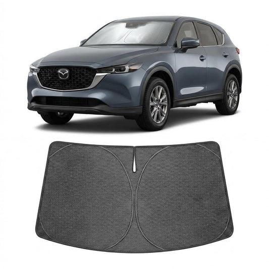 Proadsy Windshield Sun Shade Custom Fit Mazda CX-5 2017-2026 Ice Crystal Black Front Window Sunshade UV and Heat Blocker Foldable Visor Keeps Car Cooler for Summer Parking and Daily Use