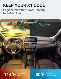 2016-2022 BMW X1 F48 custom-fit sunshade - clearing mirror sensor