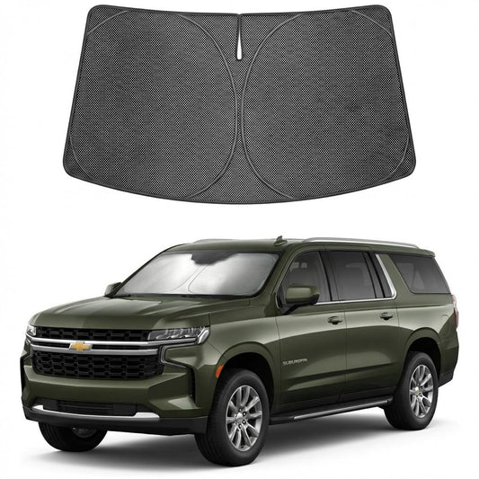 Proadsy Windshield Sun Shade Custom Fit Yukon 2021-2026 Ice Crystal Black Front Window Sunshade UV and Heat Blocker Foldable Visor Keeps Car Cooler for Summer Parking and Daily Use