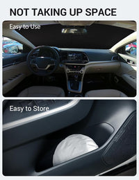 2017-2020 Hyundai Elantra windshield sunshade detail view 9, custom fit front window sun shade
