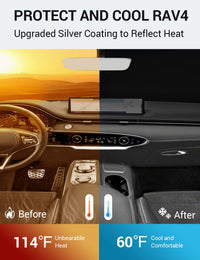 Proadsy 2026 Upgrade Windshield Sun Shade Custom Fit Genesis GV70 2022-2025 2026 Foldable Front Sunshade Protector Sun Visor Blocks UV Rays Keep Car Cooler Accessories