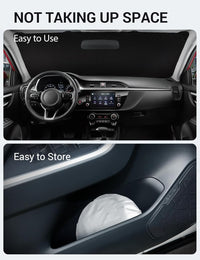 2018-2023 Kia Rio windshield sunshade detail view 9, custom fit front window sun shade