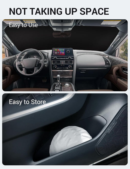 2022-2025 Nissan Pathfinder custom-fit sunshade - folded compact