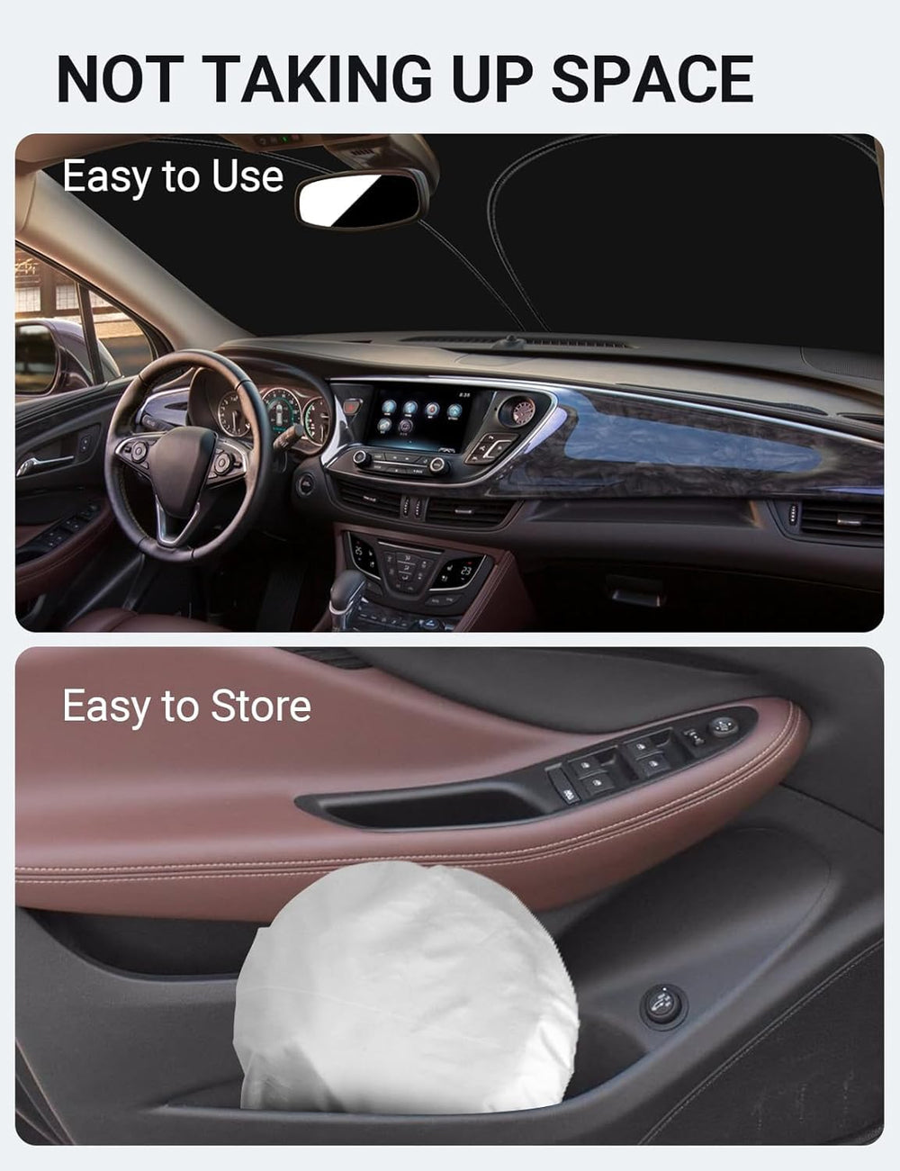 Proadsy 2025 Upgrade Windshield Sun Shade Custom Fit Buick Envision 2016-2020 4-Layer Foldable Front Sunshade Protector Sun Visor Blocks UV Rays Keep Car Cooler Accessories