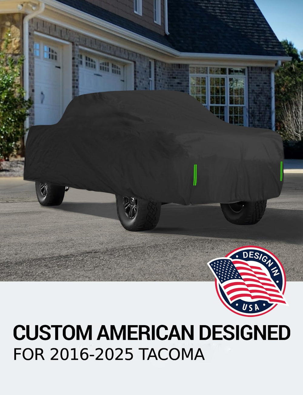 Proadsy 2025 Upgrade Car Cover for Toyota Tacoma 2016-2023 2024 2025,Waterproof All Weather, Windproof Snowproof Rain Hail Sun UV Protection Full Outdoor Indoor Exterior Car Covers, Black