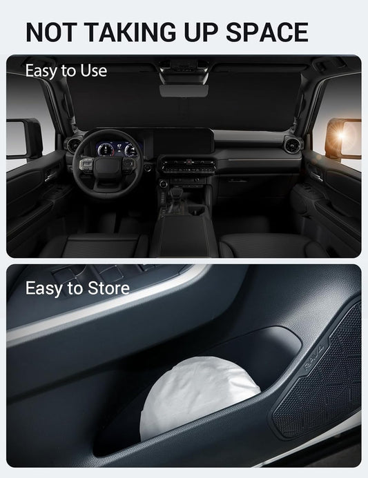 2024-2025 Toyota Land Cruiser custom-fit sunshade - folded compact