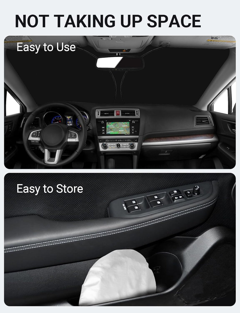 Proadsy 2025 Upgrade Windshield Sun Shade Custom Fit Subaru Outback 2015-2019 4-Layer Foldable Front Sunshade Protector Sun Visor Blocks UV Rays Keep Car Cooler