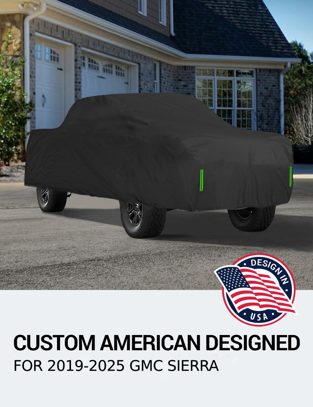 Proadsy 2025 Upgrade Car Cover Compatible with GMC Sierra 1500 Crew Cab Pickup 6.6 Feet Bed 2019-2024 2025 Windproof All Weather Waterproof Sun Rain UV Dust Snow Protection Outdoor Covers