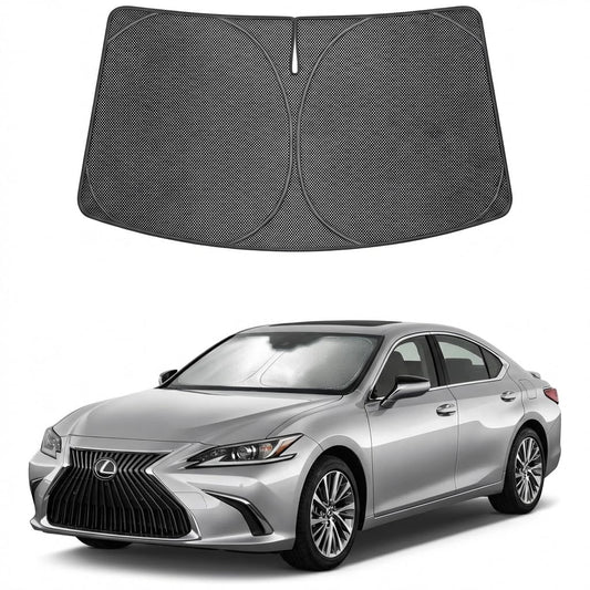 Proadsy Windshield Sun Shade Custom Fit Lexus ES 2019-2025 Ice Crystal Black Front Window Sunshade UV and Heat Blocker Foldable Visor Keeps Car Cooler for Summer Parking and Daily Use