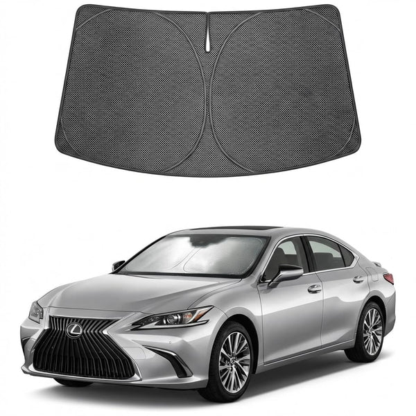 Proadsy Windshield Sun Shade Custom Fit Lexus ES 2019-2025 Ice Crystal Black Front Window Sunshade UV and Heat Blocker Foldable Visor Keeps Car Cooler for Summer Parking and Daily Use