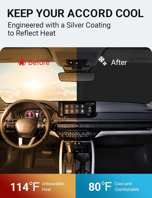 2023-2026 Honda Accord custom-fit sunshade - clearing mirror sensor