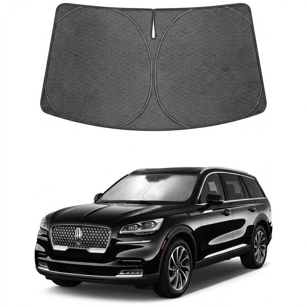 Proadsy Windshield Sun Shade Custom Fit Lincoln Aviator 2020-2026 Ice Crystal Black Front Window Sunshade UV and Heat Blocker Foldable Visor Keeps Car Cooler for Summer Parking and Daily Use