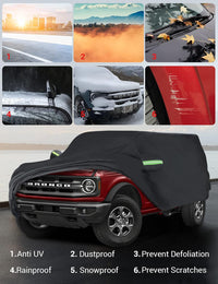 2021-2026 Ford Bronco (4-Door) car cover paint protection, keeps interior cooler compared with no cover