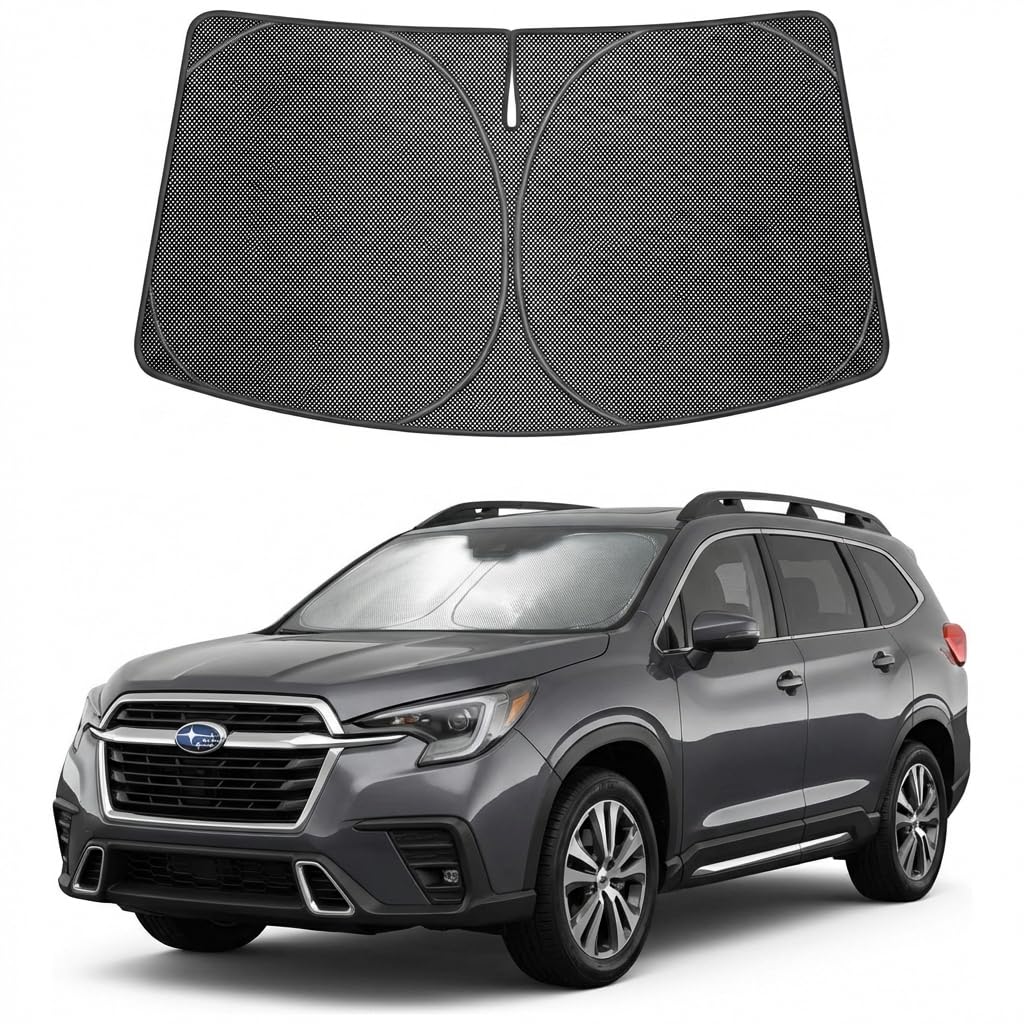 Proadsy Windshield Sun Shade Custom Fit Subaru Ascent 2019-2026 Ice Crystal Black Front Window Sunshade UV and Heat Blocker Foldable Visor Keeps Car Cooler for Summer Parking and Daily Use