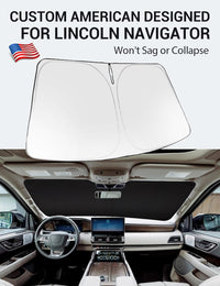 Custom American designed 2018-2024 Lincoln Navigator windshield sunshade, will not sag or collapse