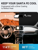 Proadsy Windshield Sun Shade for Hyundai Santa Fe 2019-2025 2026 4-Layer Foldable Front Sunshade Protector Sun Visor Blocks UV Rays Keep Car Cooler