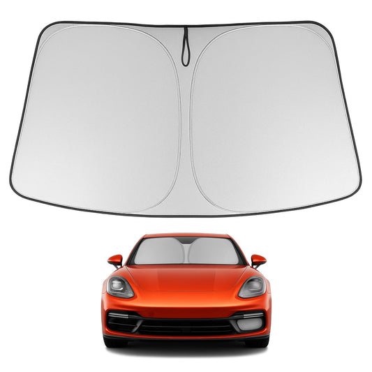 Proadsy 2025 Upgrade Windshield Sun Shade Custom Fit 2017-2023 2024 2025 Porsche Panamera Foldable Front Sunshade Protector Sun Visor Blocks UV Rays Keep Car Cooler